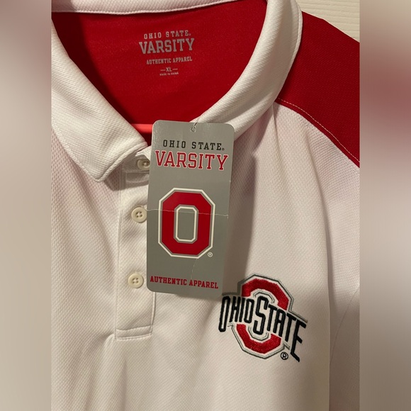 Ohio State Polo Shirt White Red Buckeyes Football Varsity Men’s Size XL NEW - Picture 8 of 10